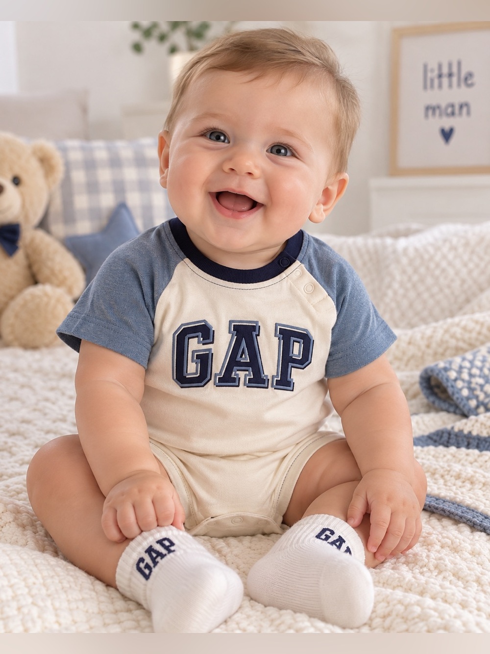 Baby GAP Logo Romper & Socks 2-Piece Set 3–6M NWT
